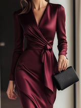 Isabelle™ | Robe portefeuille satinée