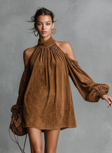 Robe élégante à épaules dénudées