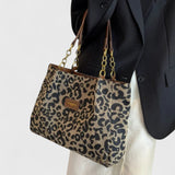 Alizée | Sac shopping en toile motif léopard