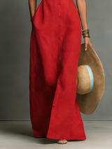 Élise | Robe longue élégante sans manches avec coupe fluide