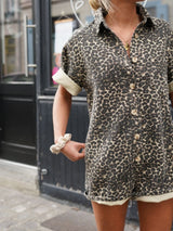 Nonette™ | Combinaison chemise avec motif léopard