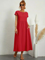 ROBE LĂGĂRE EN COTON DOUX AVEC POCHES