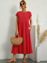 ROBE LĂGĂRE EN COTON DOUX AVEC POCHES