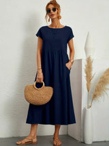 ROBE LĂGĂRE EN COTON DOUX AVEC POCHES