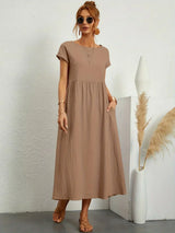 ROBE LĂGĂRE EN COTON DOUX AVEC POCHES