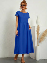 ROBE LĂGĂRE EN COTON DOUX AVEC POCHES