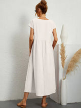 ROBE LĂGĂRE EN COTON DOUX AVEC POCHES