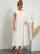 ROBE LĂGĂRE EN COTON DOUX AVEC POCHES
