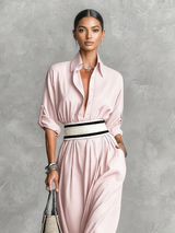 Amélie | Robe élégante fluide avec ceinture taille haute