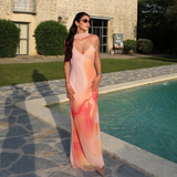 Solène™ | Robe longue dos nu au drapé satiné