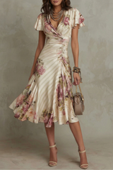 Rosalie | Robe midi fluide à imprimé floral élégant