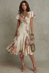 Rosalie | Robe midi fluide à imprimé floral élégant