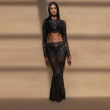 Dahlia™ | Ensemble en crochet fleuri avec jupe longue