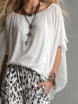 Elena | Ensemble fluide blouse et pantalon large imprimé