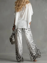 Elena | Ensemble fluide blouse et pantalon large imprimé