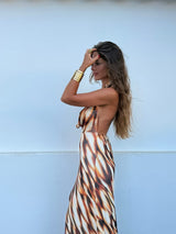 Aurora™ | Robe Longue Dos Nu en Tissu Doux et Léger