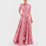 Beatrice™ | Robe Rose à Manches Ballon