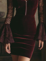 Virelisse – Robe élégante en velours et dentelle
