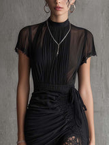 Noémie | Robe élégante en dentelle et mesh