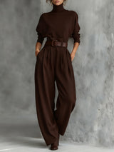 Ensemble col roulé et pantalon droit