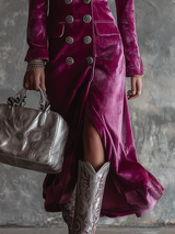 Robe Blazer Longue en Velours