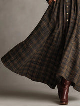 Roselinde – Robe maxi tartan héritage