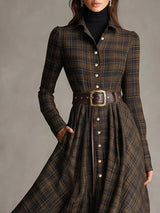Roselinde – Robe maxi tartan héritage
