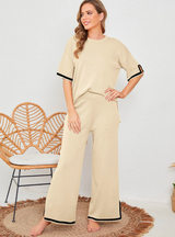 Ensemble loungewear femme beige confortable et chic