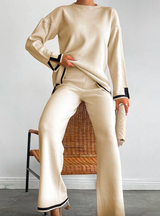 Ensemble loungewear femme beige vue de dos