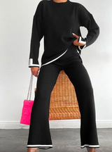 Ensemble loungewear femme noir vue de profil