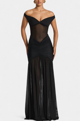 SELINA™ | ROBE MAXI ÉLÉGANTE AVEC DÉTAILS EN MESH