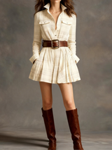 Robe mini vintage à carreaux avec taille marquée - ceinture incluse