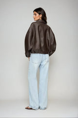 Solène™ | Veste en Cuir Marron