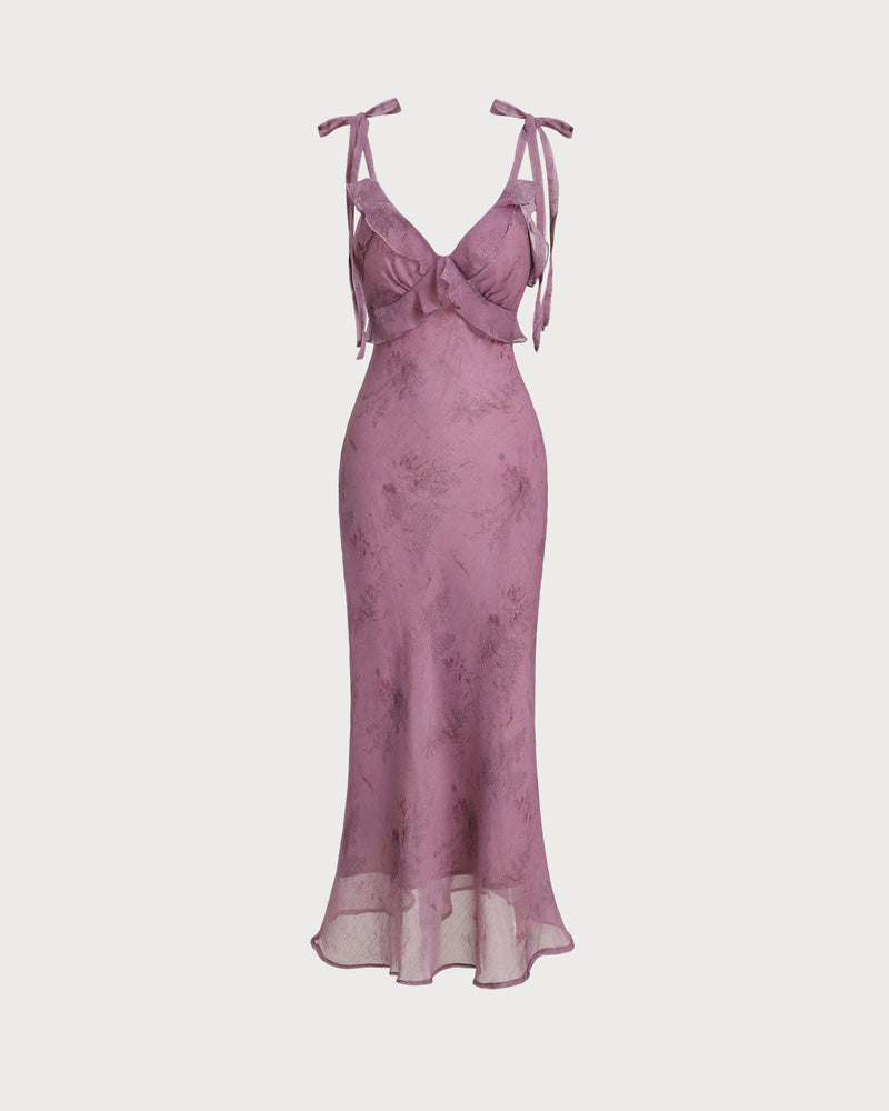Élodie™ | Robe romantique en chiffon avec bretelles à nouer