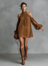 Robe élégante à épaules dénudées