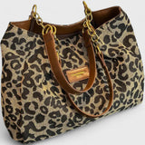 Alizée | Sac shopping en toile motif léopard
