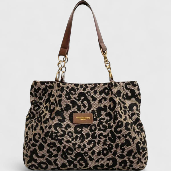 Alizée | Sac shopping en toile motif léopard