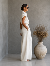 Aveline | Ensemble élégant avec chemise et jupe longue fluide