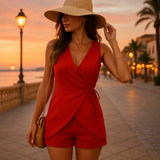 Duo Élégant : Top Croisé & Short Haut