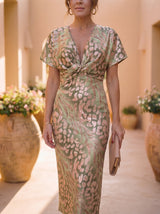 Sophie | Robe midi élégante fluide à imprimé raffiné