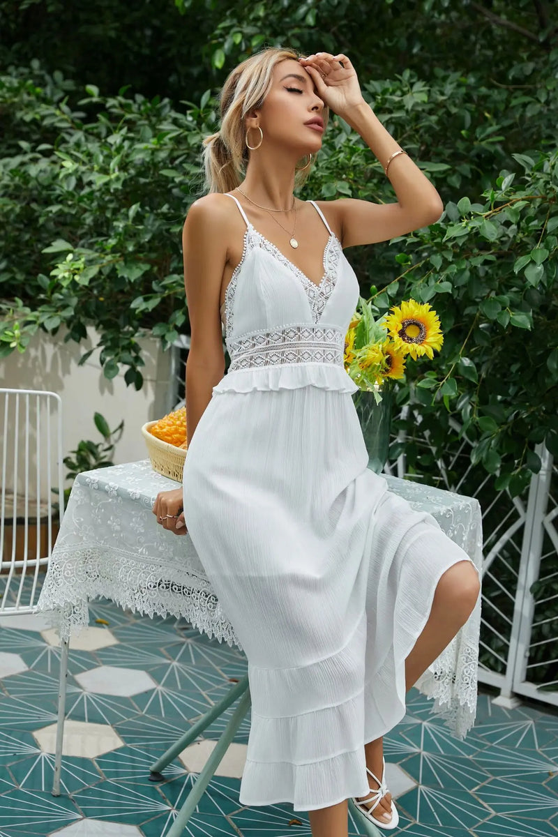 Anaëlle™ | Robe d’été fluide avec détails en dentelle