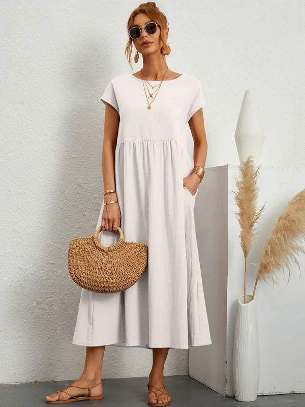 ROBE LÉGÈRE EN COTON DOUX AVEC POCHES