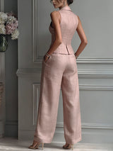 Amélie | Ensemble élégant avec gilet et pantalon large
