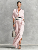 Amélie | Robe élégante fluide avec ceinture taille haute