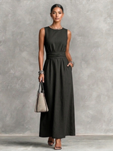 Léna | Robe longue confortable et élégante avec taille souple