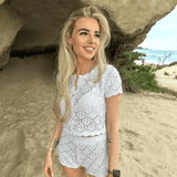 Elise™ | Ensemble d'été crocheté blanc