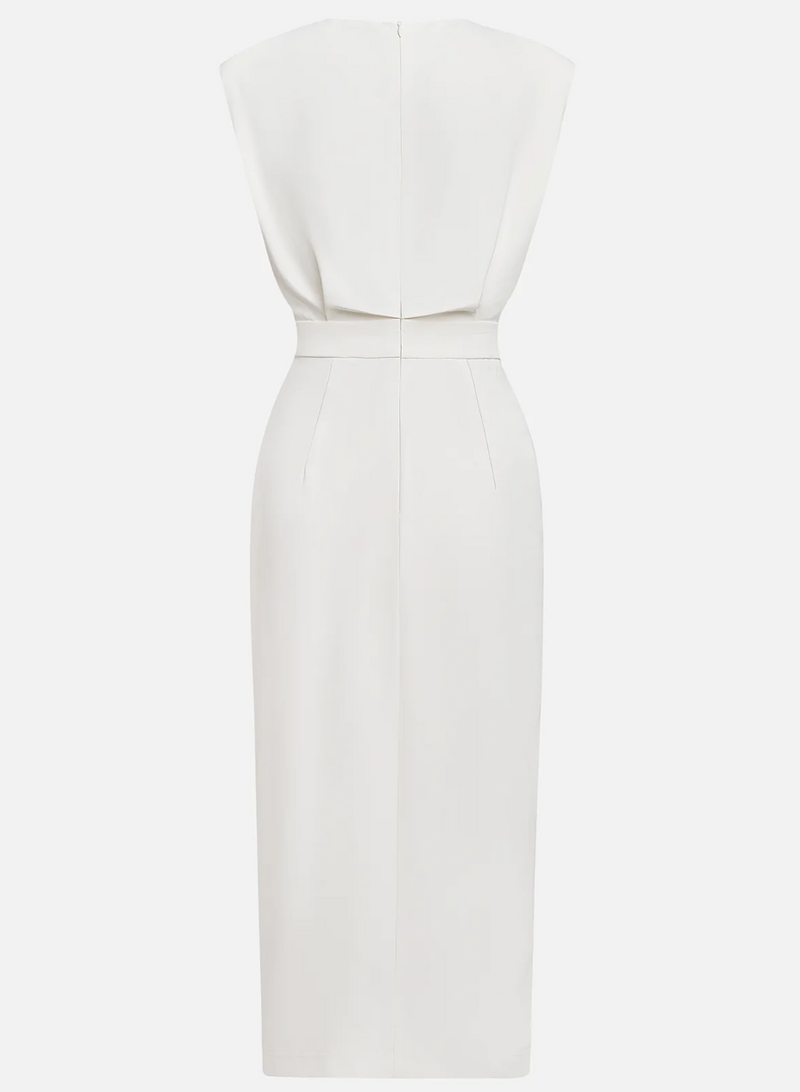 Sophie™ | Robe midi ajustée avec boutons dorés