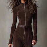 Robe longue zippée avec ceinture