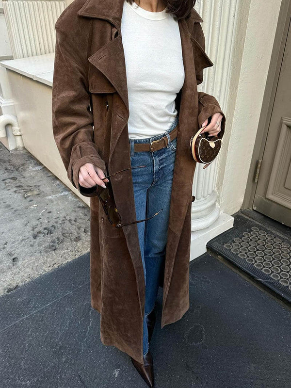 Anaïs | Le Trench Chic en Daim Doux