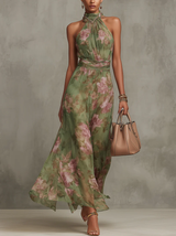 Camélia™ | Robe longue fluide à imprimé floral